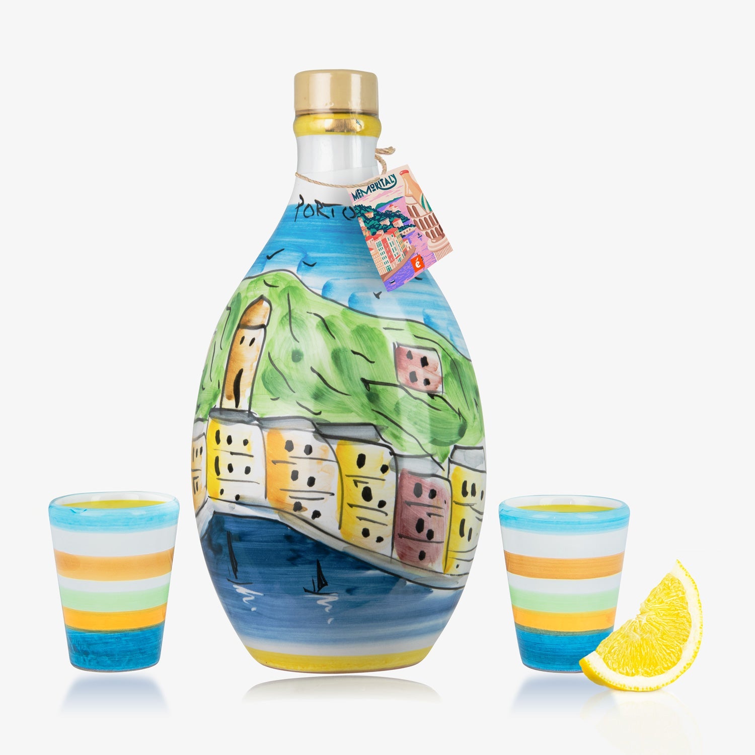Memoritaly Limoncello in Handmade Jar Portofino: Artisan Italian Limoncello