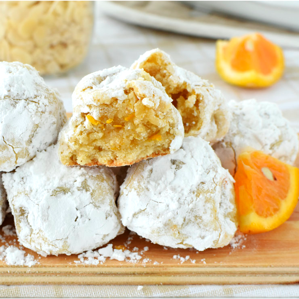 Bon bon de classique amande aromatisé à l'orange - Biscuits siciliens aux amandes